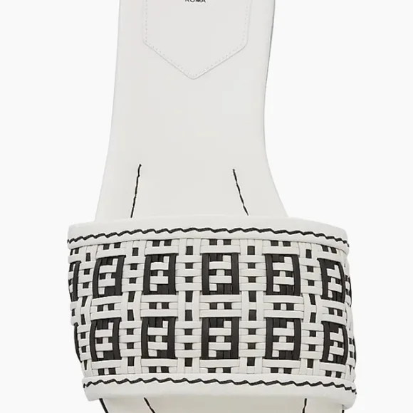 Fendi Women's Black and White Slide Sandals - Picture 8 of 8